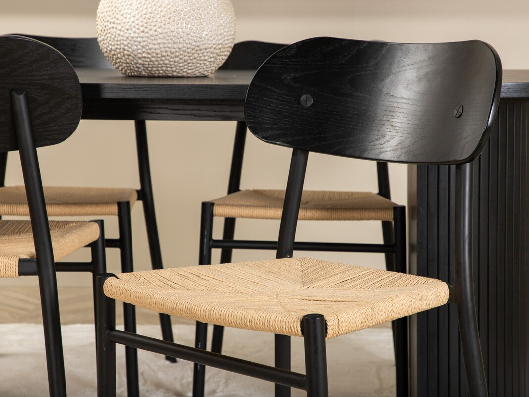 Étkezőgarnitúra Dallas 3314 (Fekete + Világosbarna)