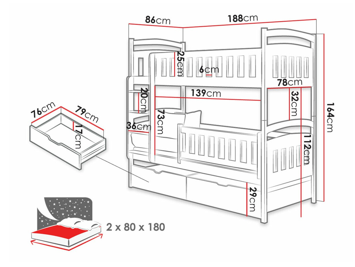 Emeletes ágy Vista 108