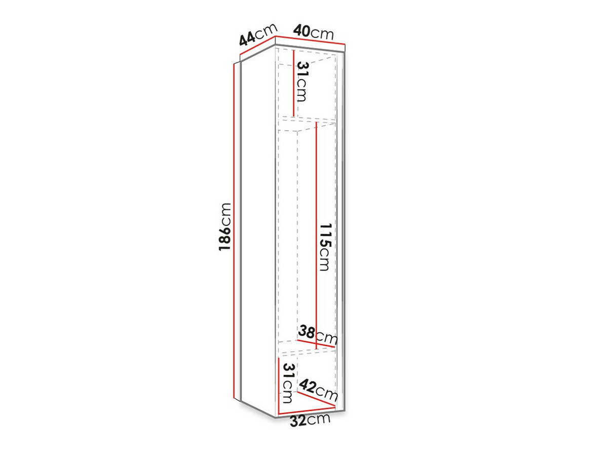Gardróbszekrény Hartford 369 (Grafit)