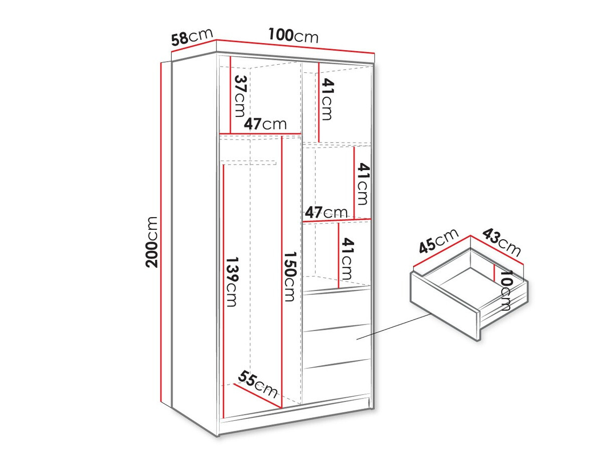 Gardróbszekrény Collis III (Wotan tölgy)