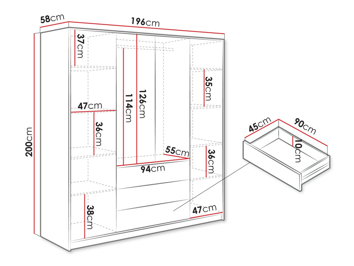 Gardróbszekrény Collis V (Wotan tölgy)