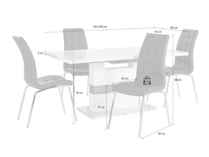 Étkezőgarnitúra Denton 1111 (Fekete)