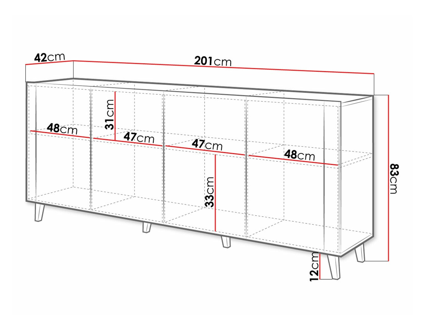 Szekrény Charlotte 183 (Fehér + Craft tölgy)