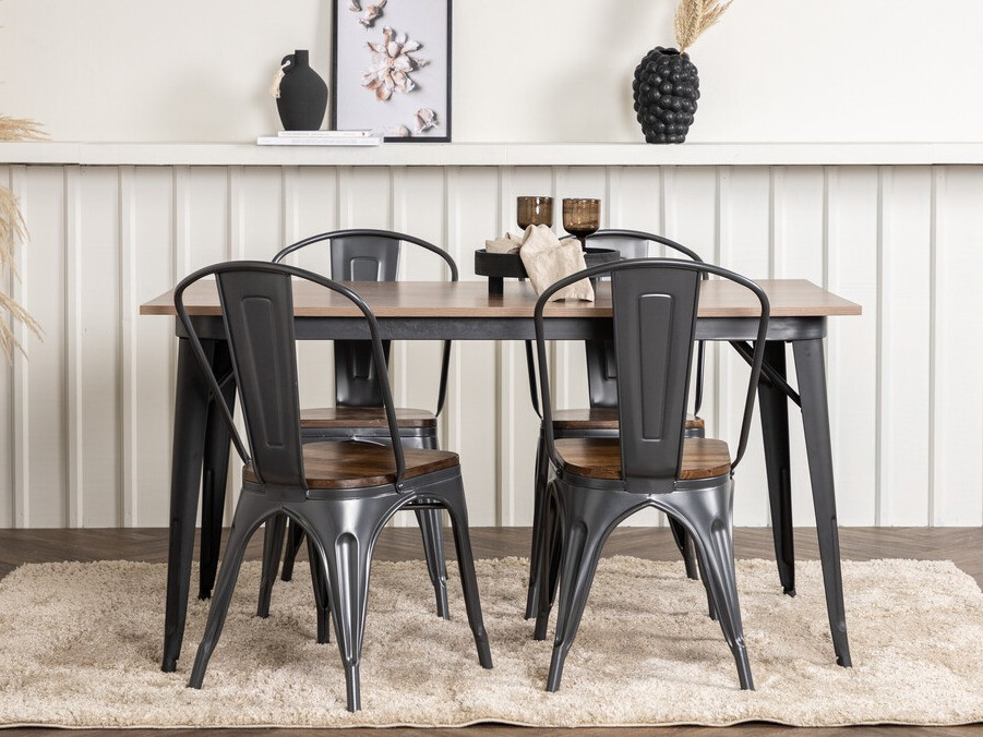 Étkezőgarnitúra Dallas 3366 (Dió + Sötétszürke)