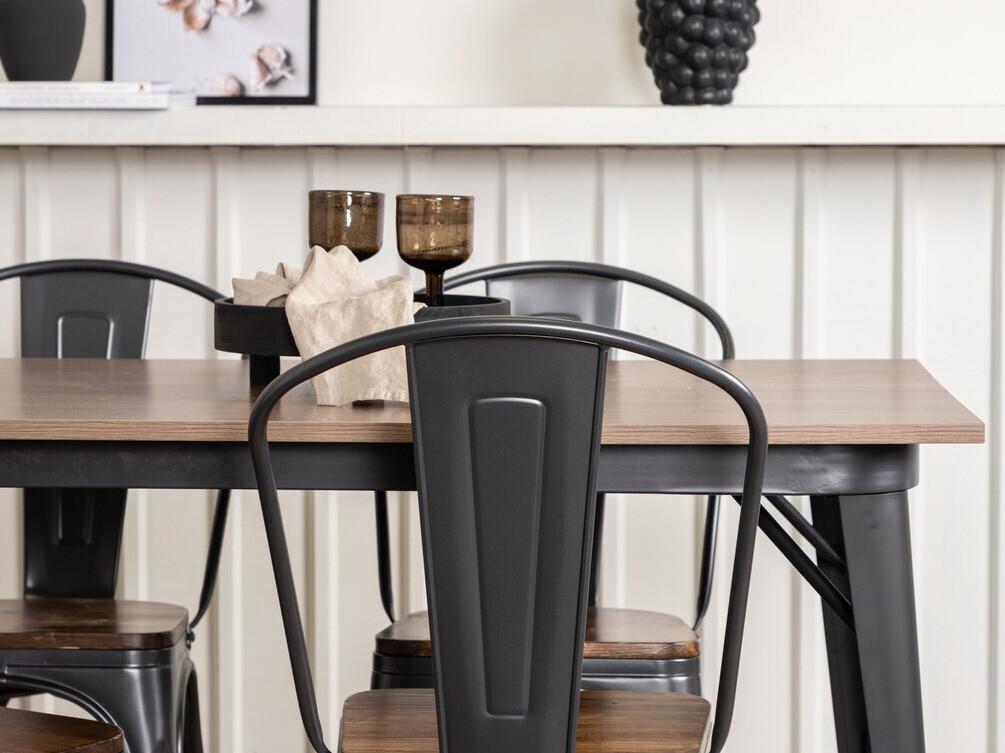 Étkezőgarnitúra Dallas 3366 (Dió + Sötétszürke)