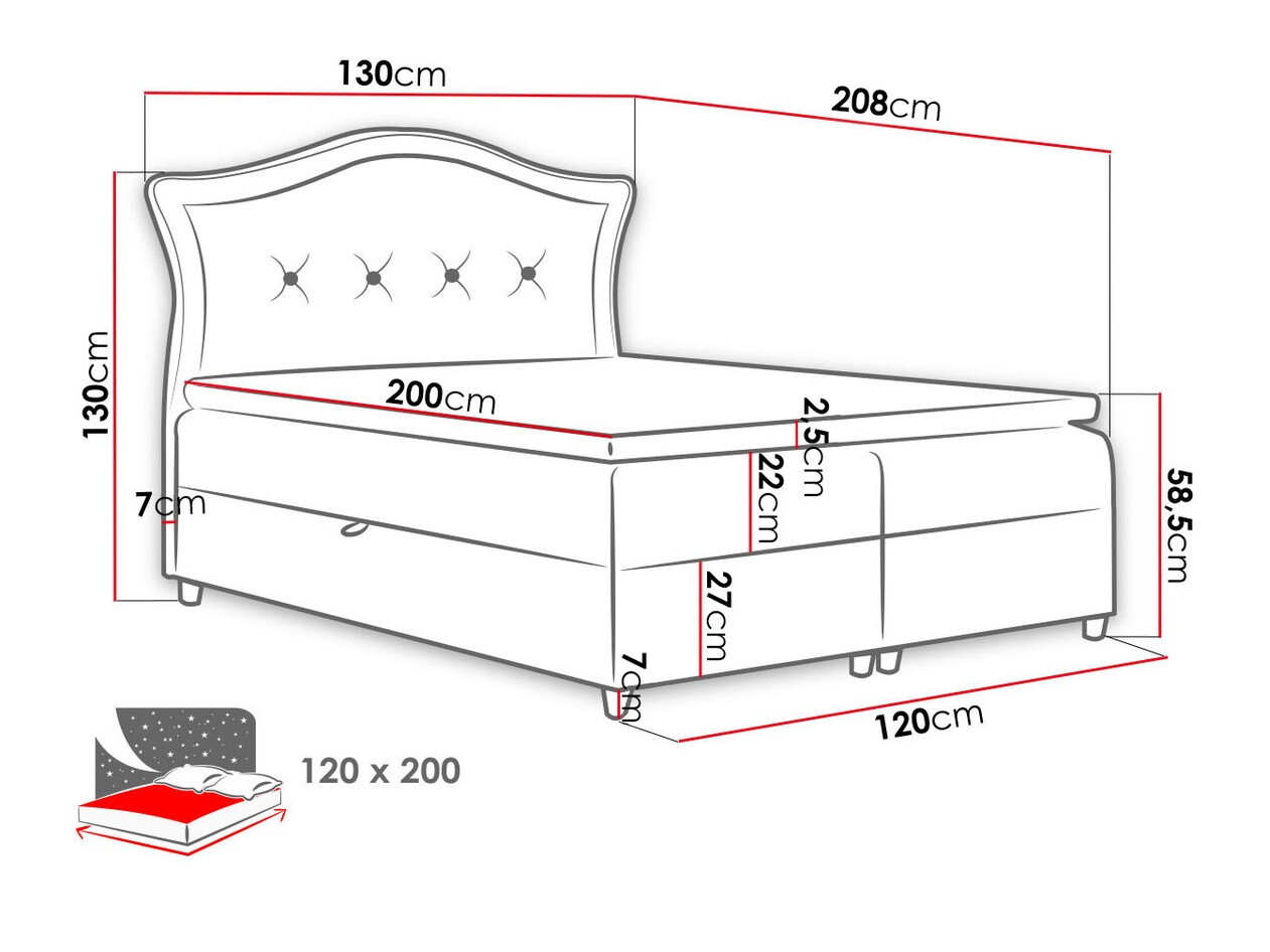 Kontinentális ágy Baltimore 135 (Magic Velvet 2260)
