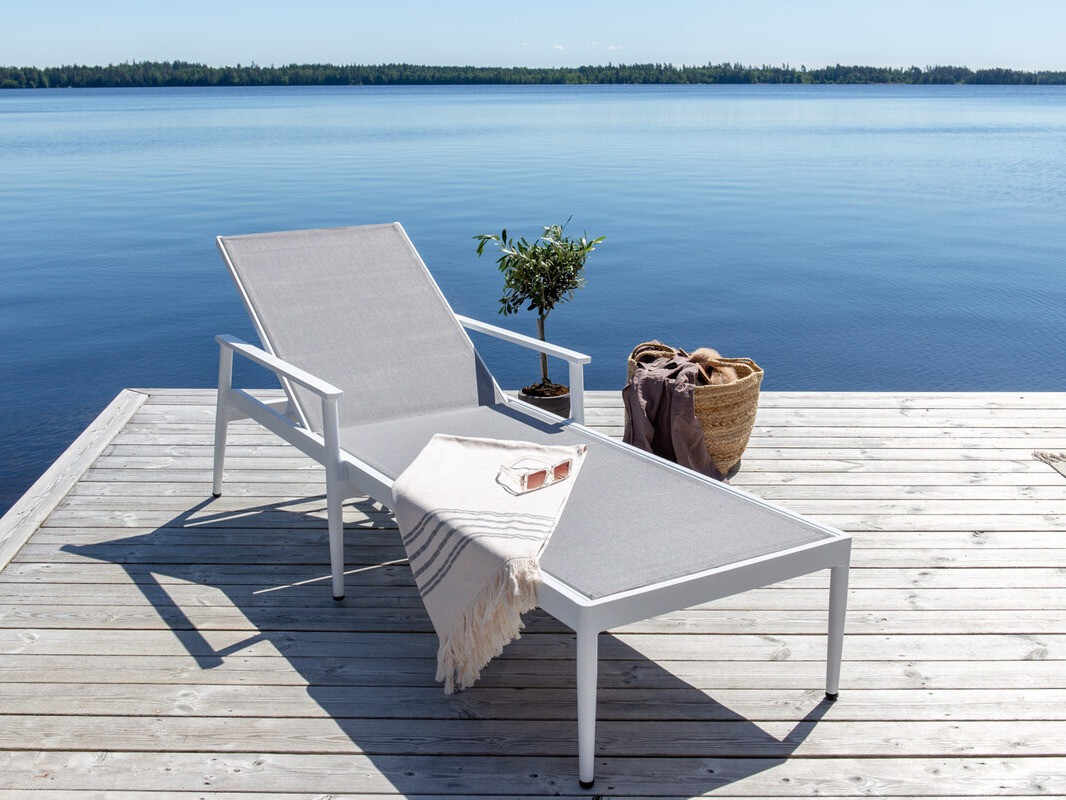 Kerti napozóágy Dallas 3123 (Szürke + Fehér)