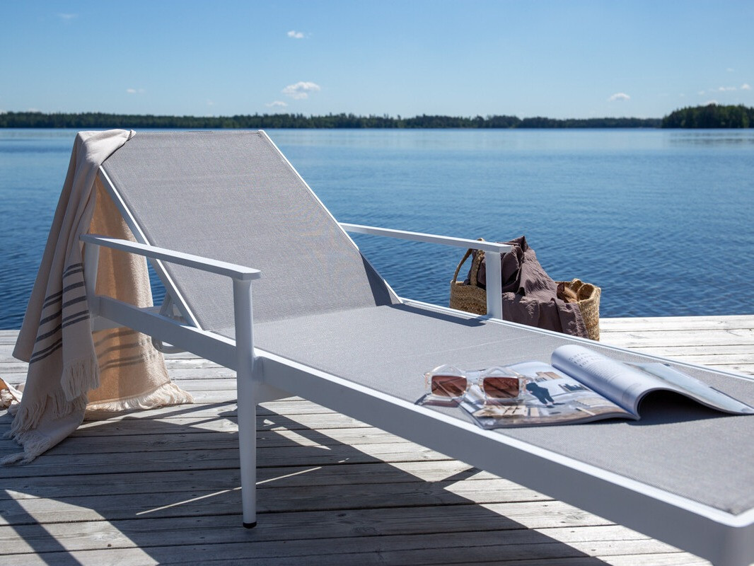 Kerti napozóágy Dallas 3123 (Szürke + Fehér)