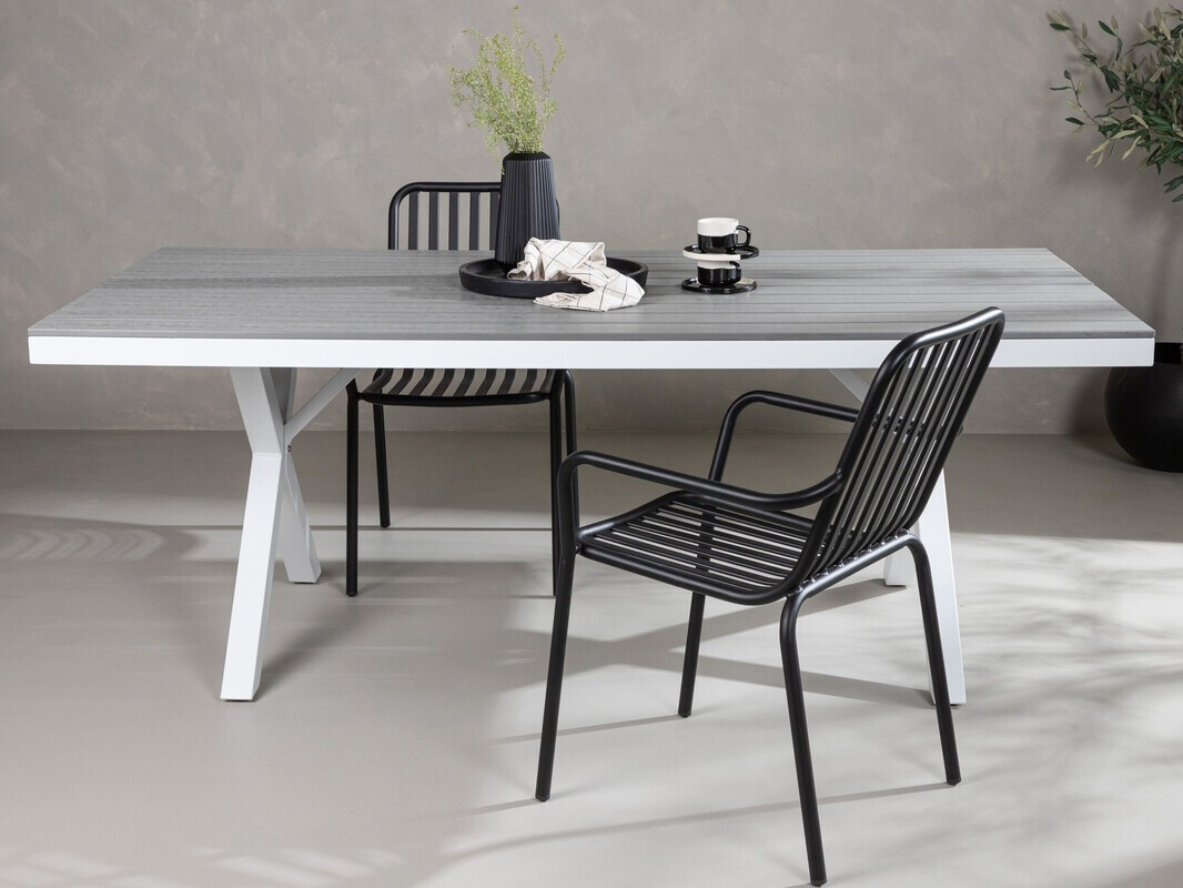 Kerti asztal Dallas 3392 (Szürke + Fehér)