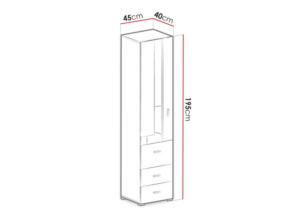 Könyvespolc Omaha D127 (Fehérített fenyő + Lila)
