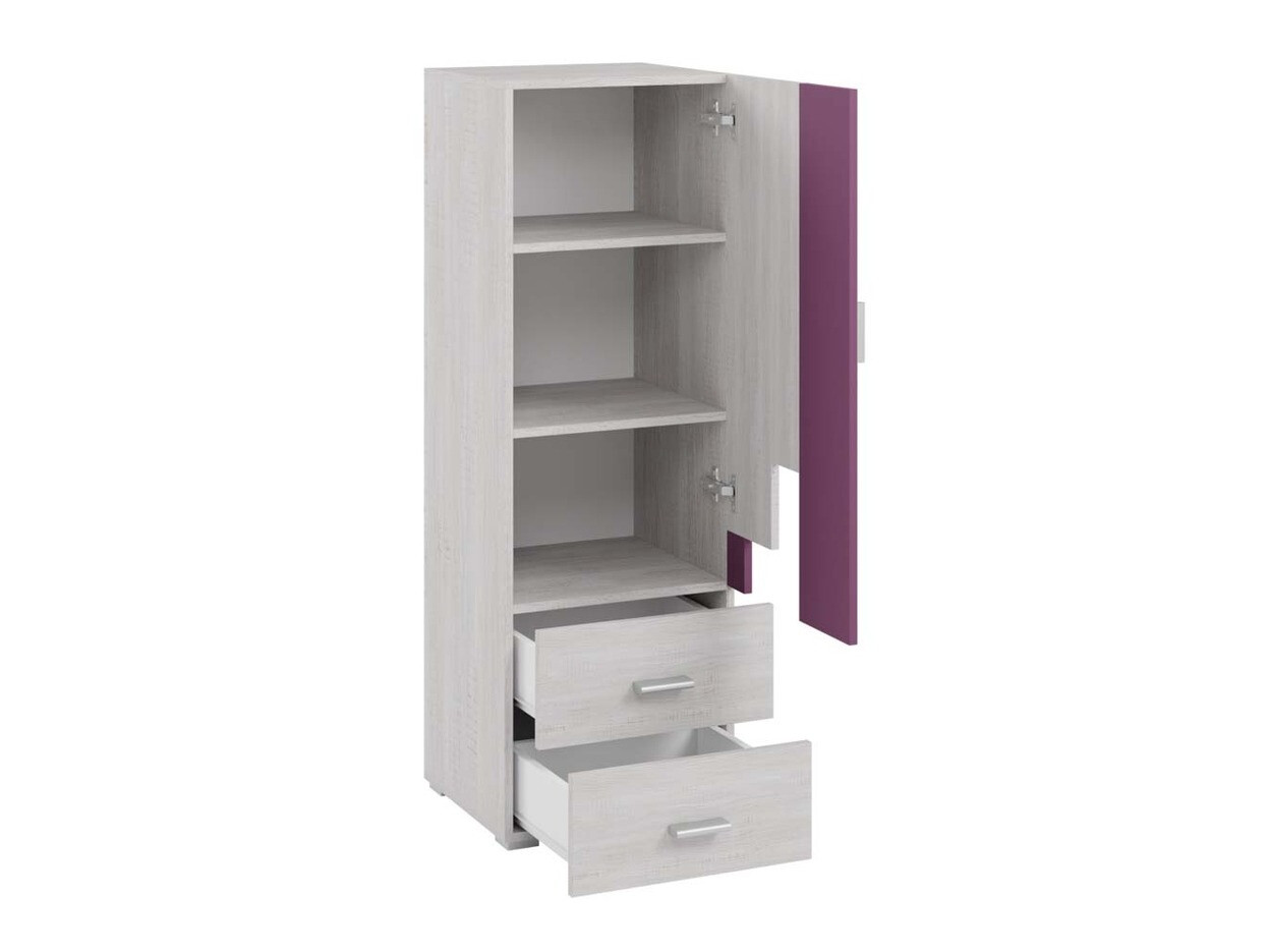 Könyvespolc Omaha D130 (Fehérített fenyő + Lila)