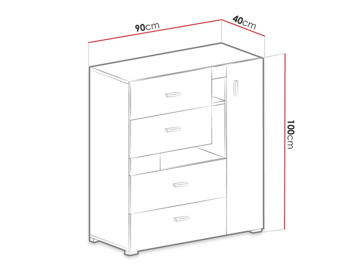 Komód Omaha D133 (Fehérített fenyő + Barna)
