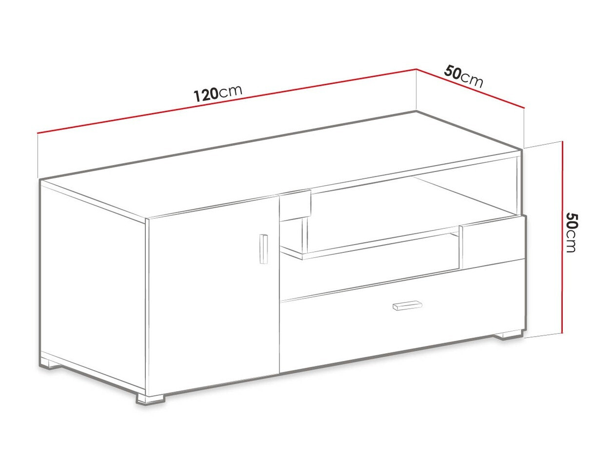 TV-állvány Omaha D134 (Fehérített fenyő + Lila)