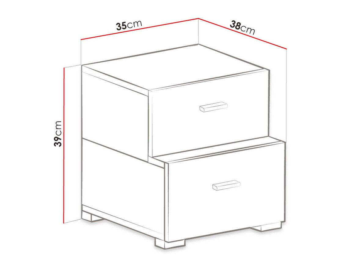 Éjjeliszekrény Omaha D138 (Fehérített fenyő + Barna)