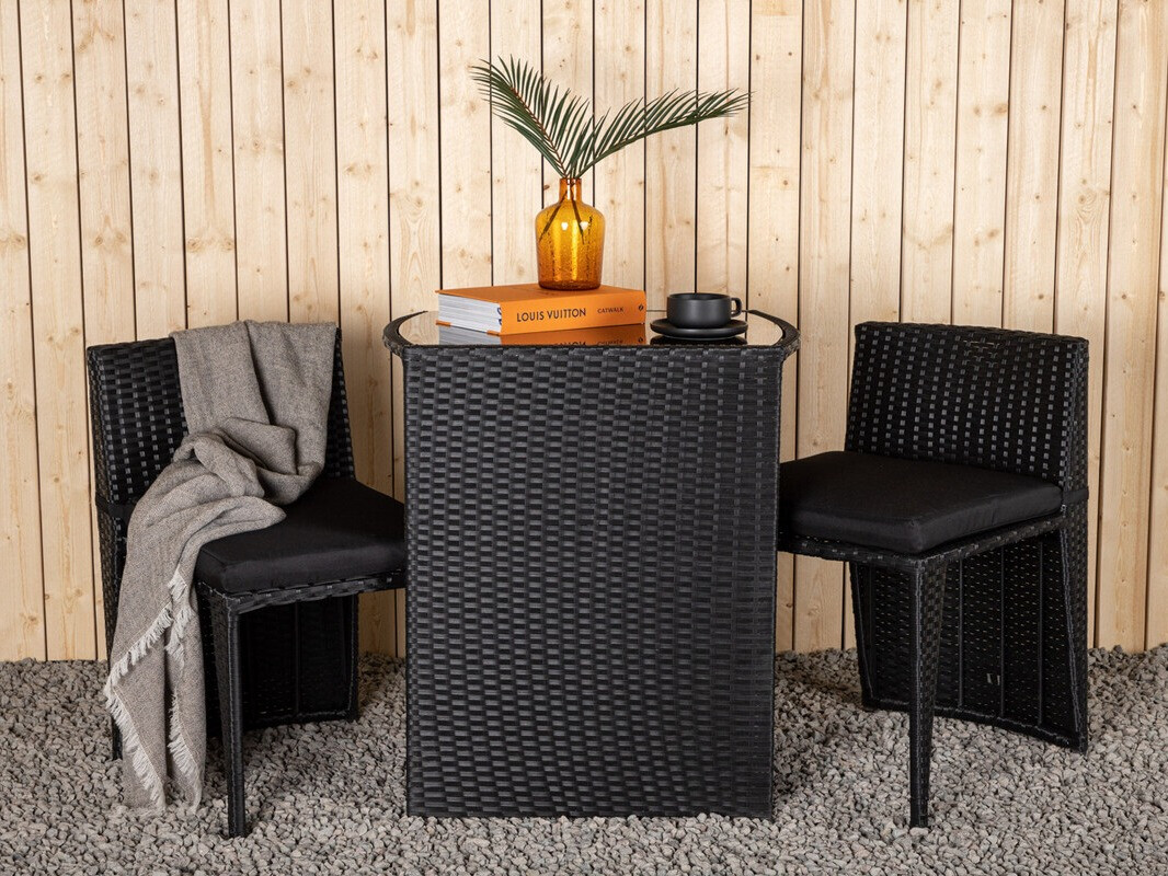 Erkélybútor-készlet Dallas 3458 (Fekete)