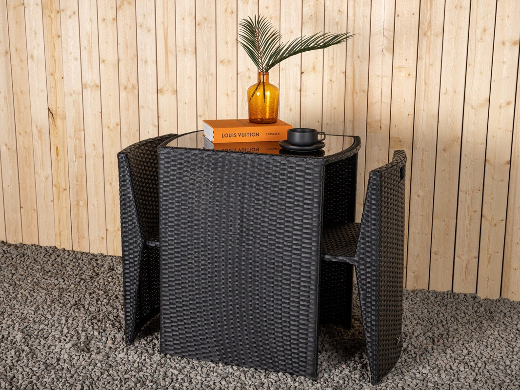 Erkélybútor-készlet Dallas 3458 (Fekete)