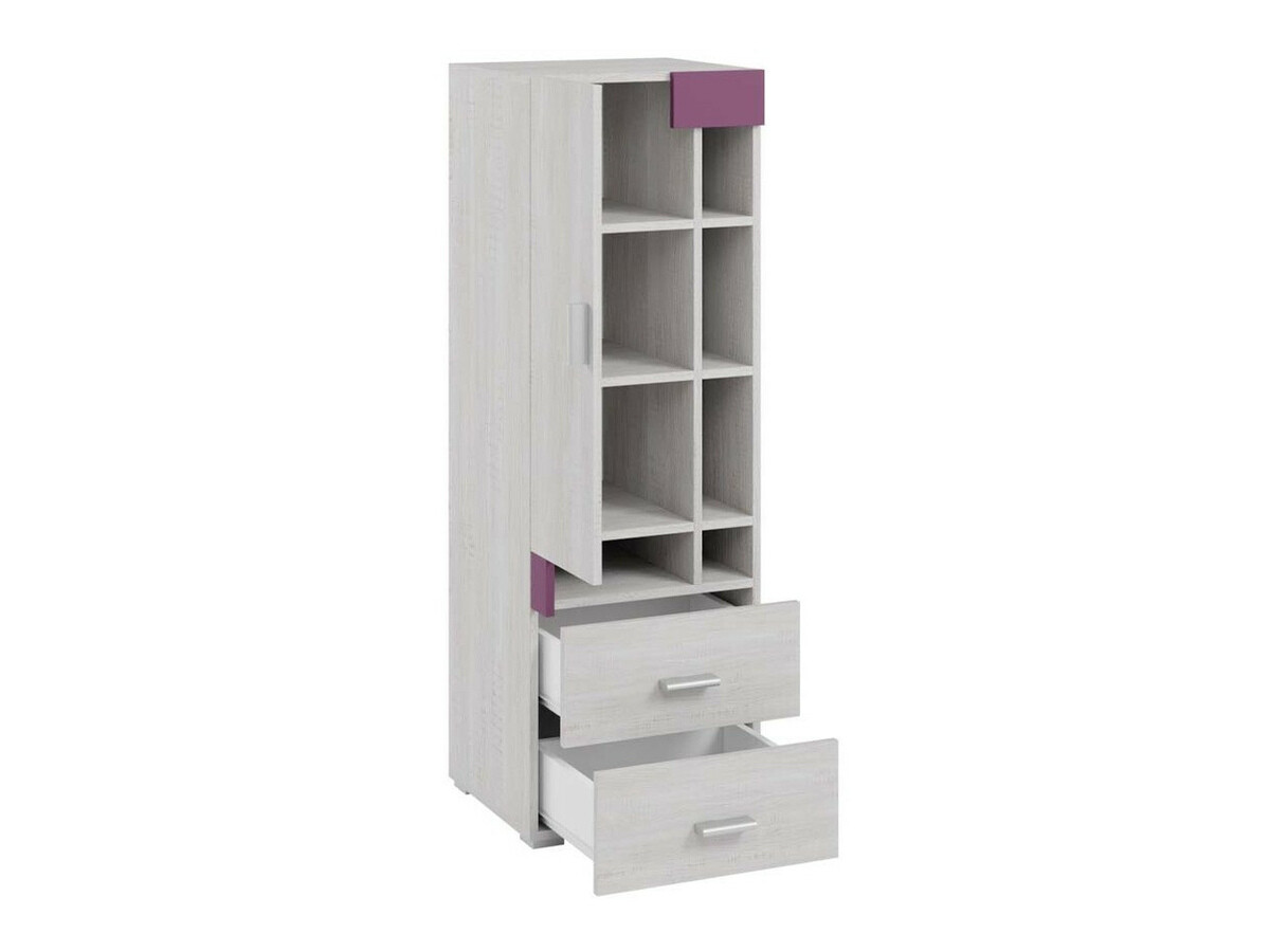 Gyerekszoba garnitúra Omaha D145 (Lila + Fehérített fenyő)