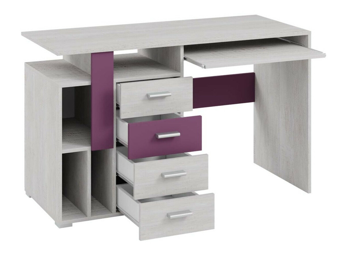 Gyerekszoba garnitúra Omaha D145 (Lila + Fehérített fenyő)