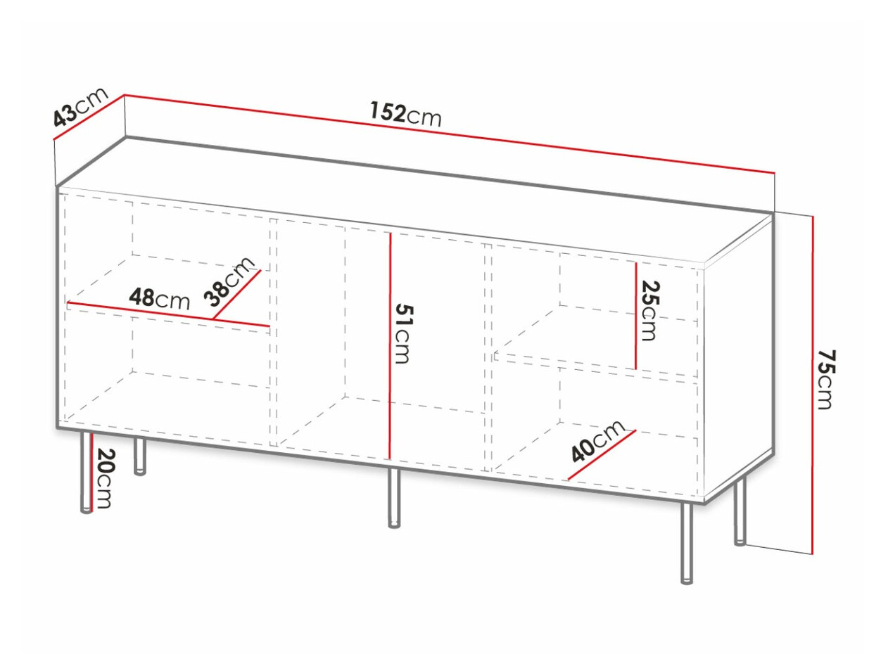 Szekrény Lorelbo 100 (Fehér + Fekete)