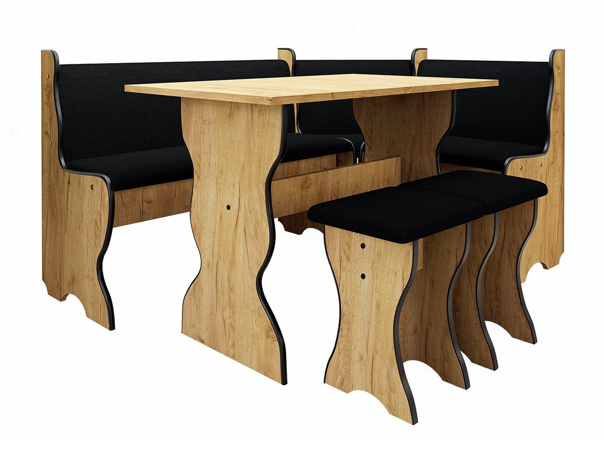 Sarok étkező garnitúra Reading 100 (Kézműves aranytölgy + Hugo 100)