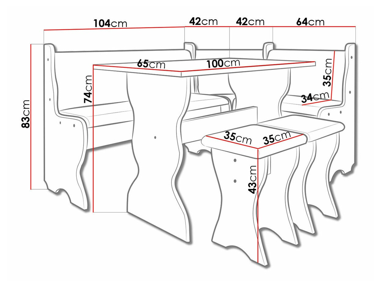 Sarok étkező garnitúra Reading 100 (Kézműves aranytölgy + Hugo 100)