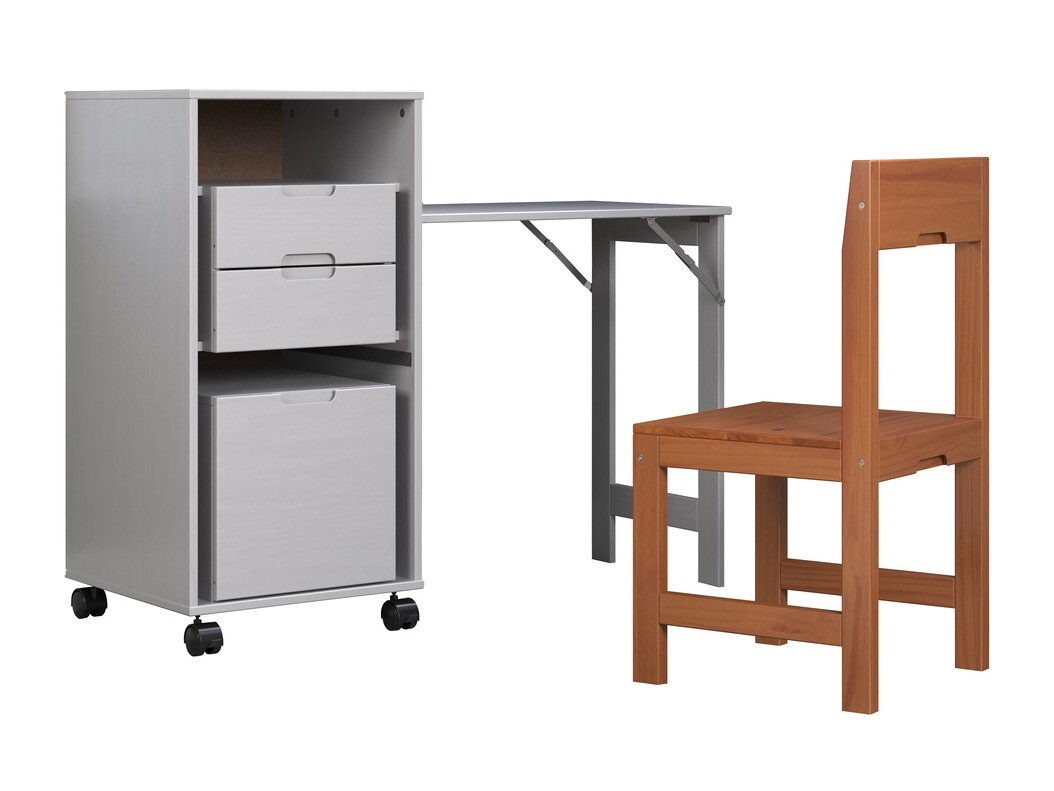 Íróasztal Indianapolis 122 (Fehérített fenyő + Mézes tölgy)