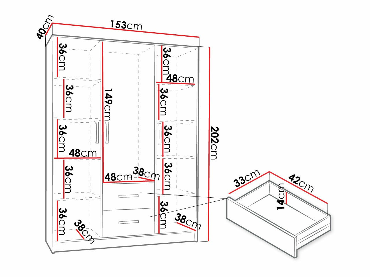 Gardróbszekrény Hartford 373 (Fekete + Aranysárga)