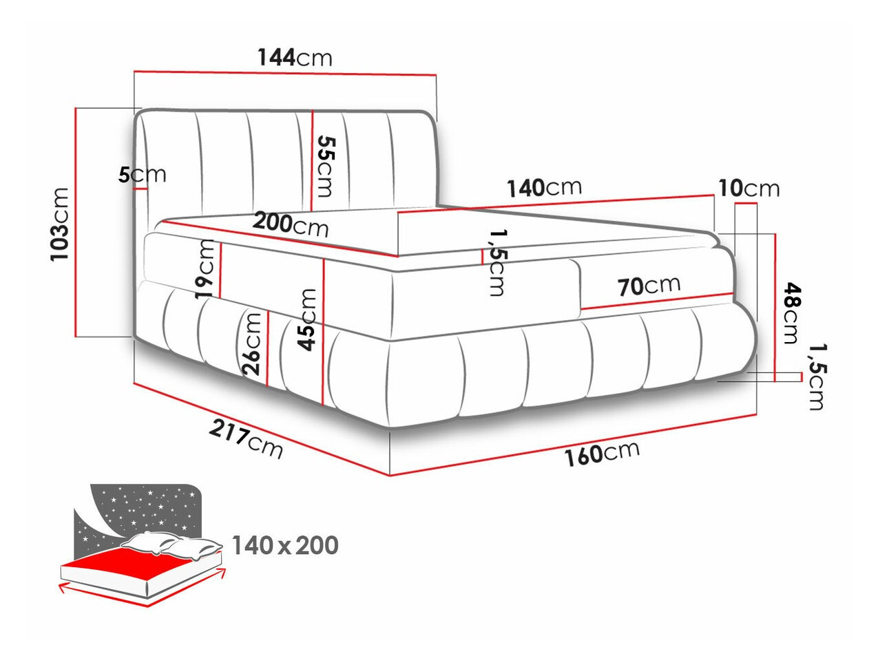 Kontinentális ágy Baltimore 152 (Kronos 09)