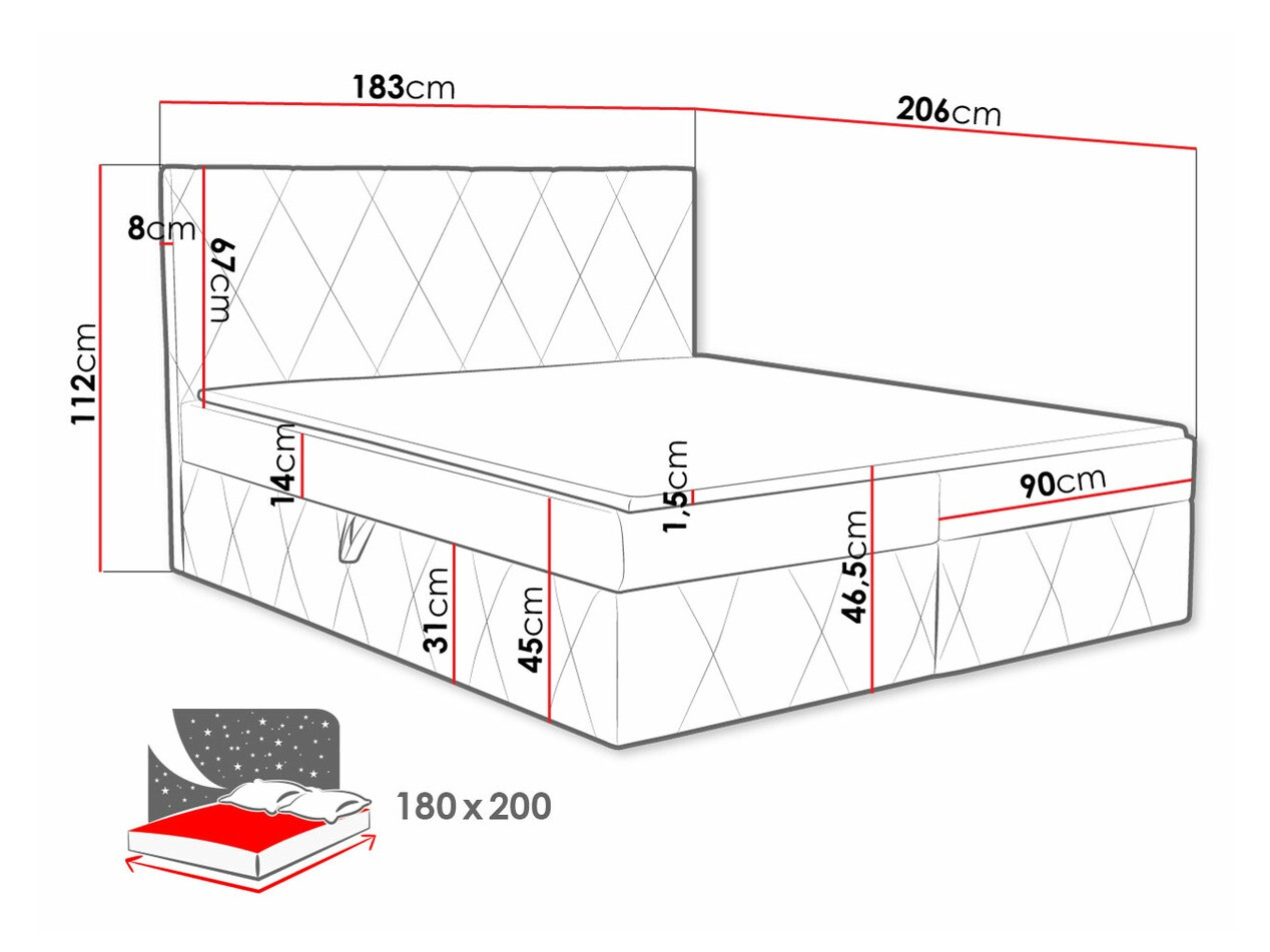Kontinentális ágy Comfivo Avis (Magic Velvet 2217)