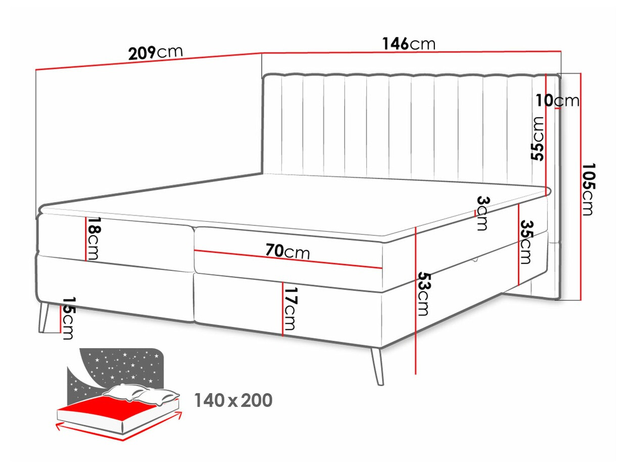 Kontinentális ágy Indiana 159 (Poso 22 + Kronos 22)