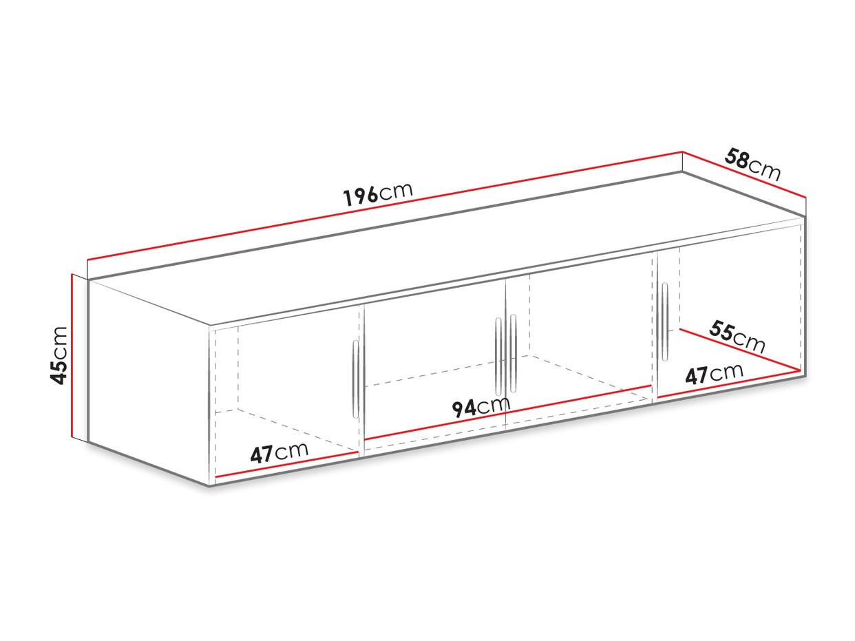 Gardróbszekrény Dortivu 147 (Grafit)
