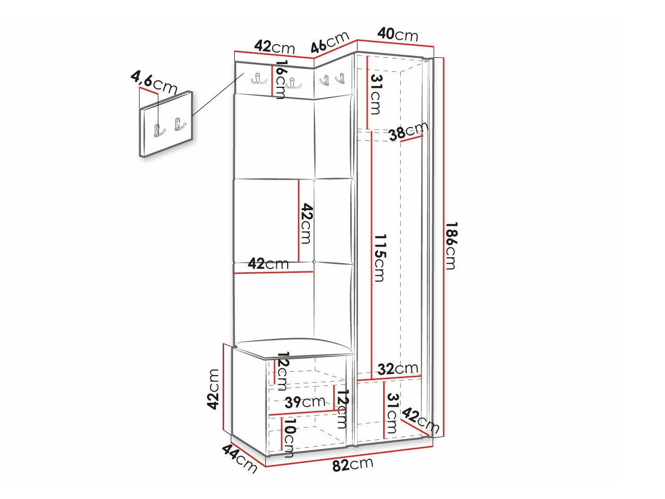 Előszoba garnitúra Hartford 391 (Öko bőr Soft 017)