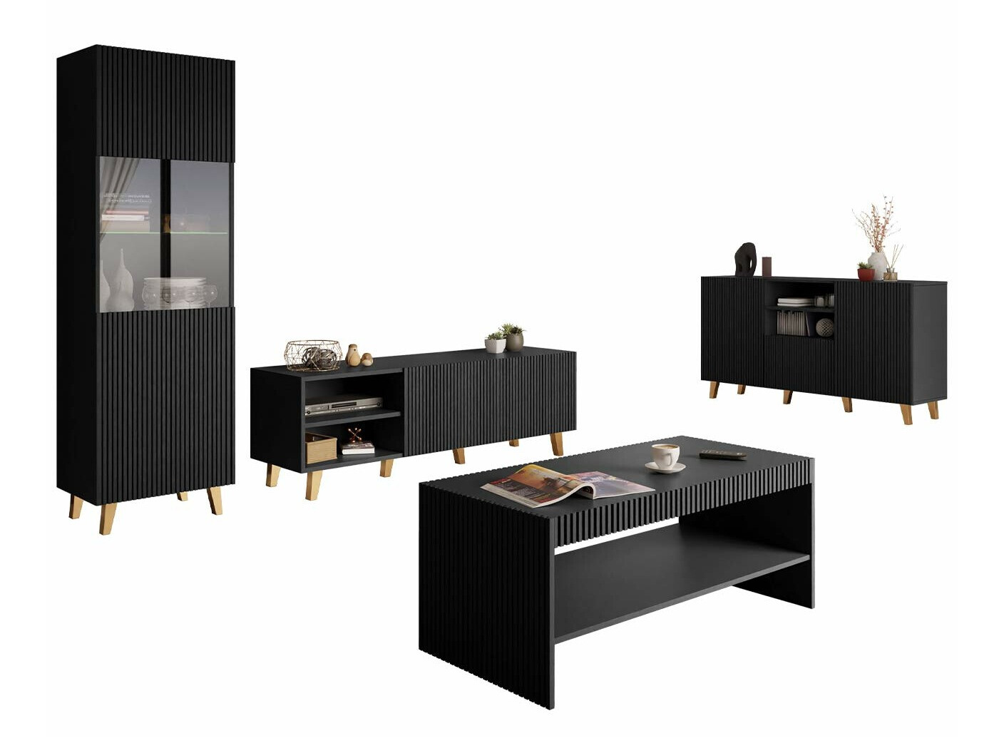 Nappali szett Levmari 109 (Fekete)