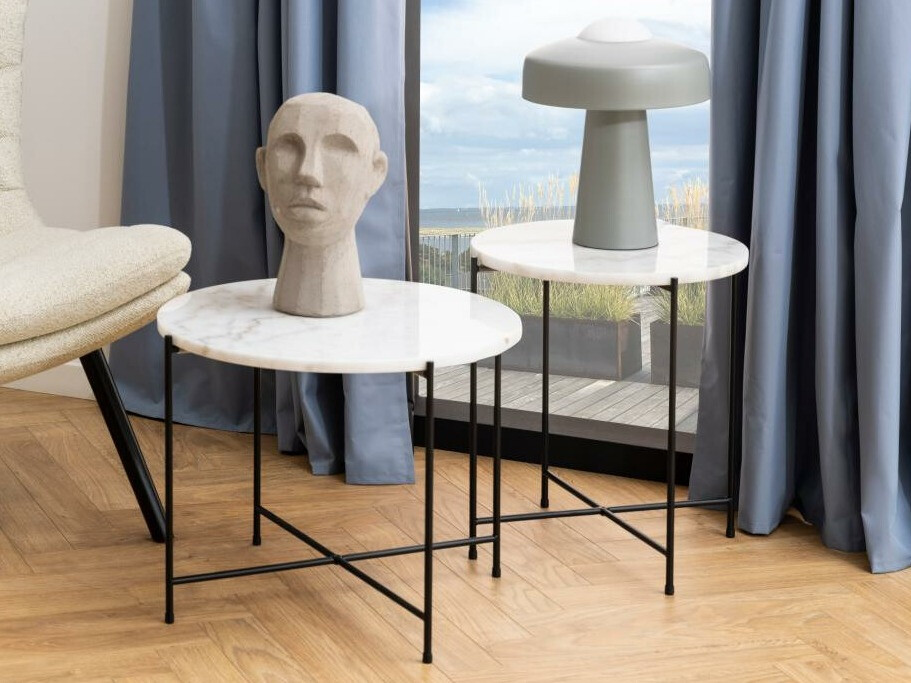 Kisasztal Norsica 608 (Fehér márvány + Fekete)