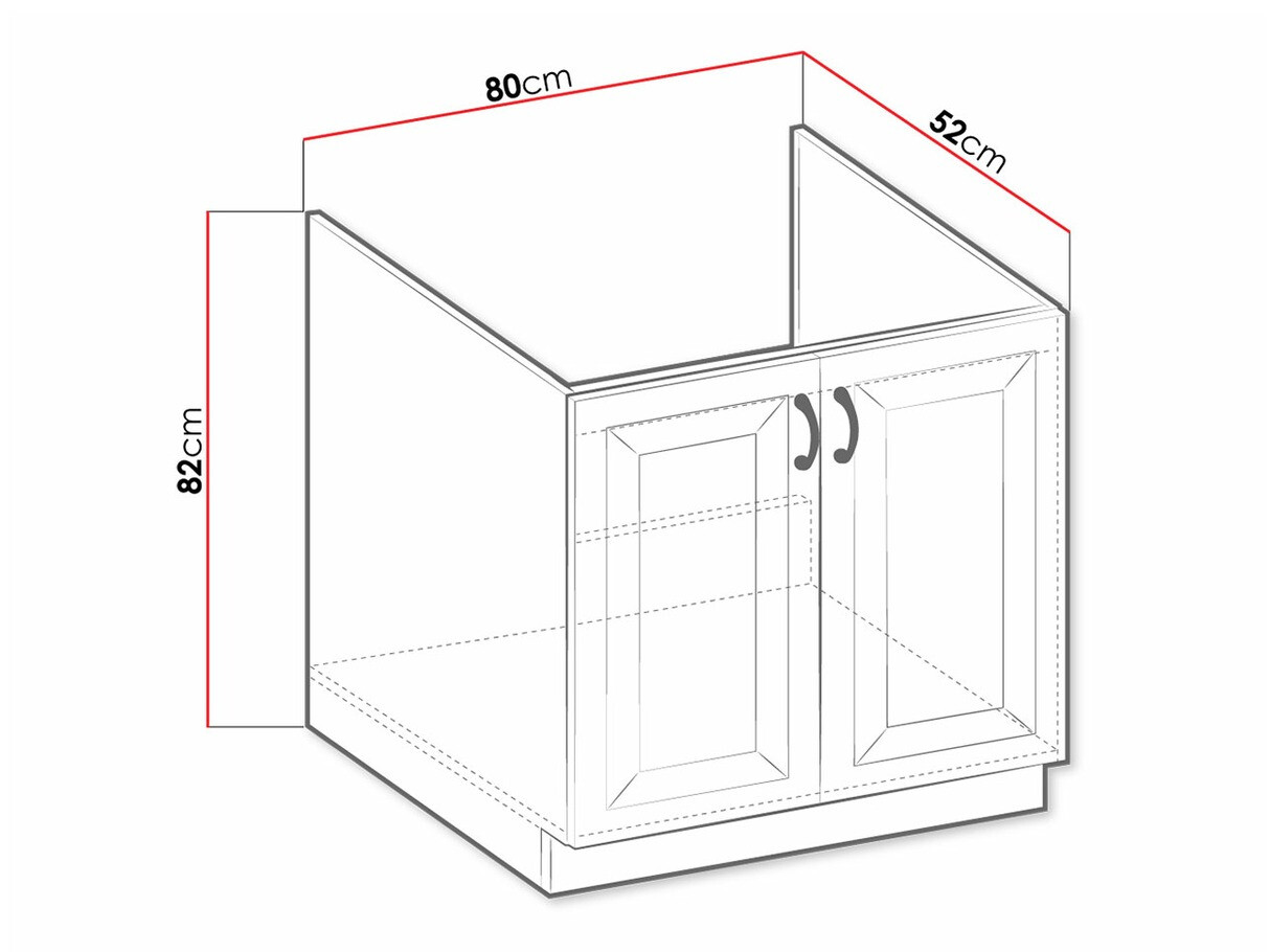 Moduláris mosogató szekrény ajtókkal Retro White 121