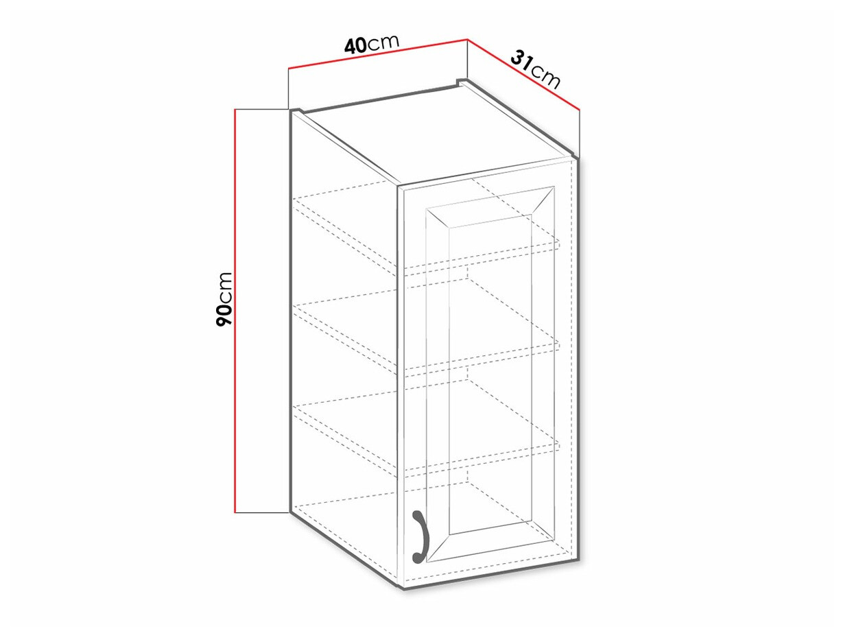 Moduláris fali szekrény Retro White 127