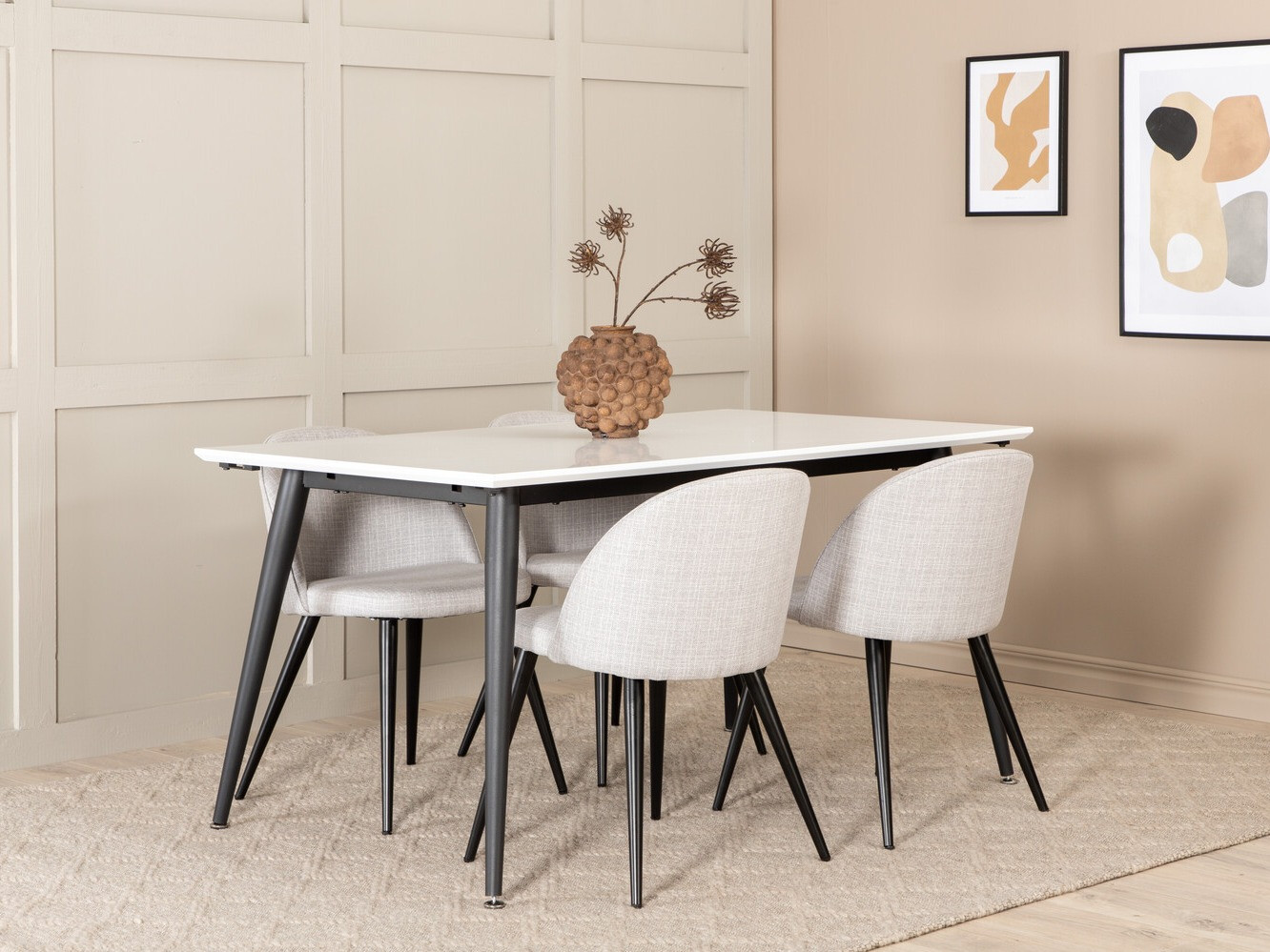 Étkezőgarnitúra Dallas 2731 (Világosszürke + Fekete)