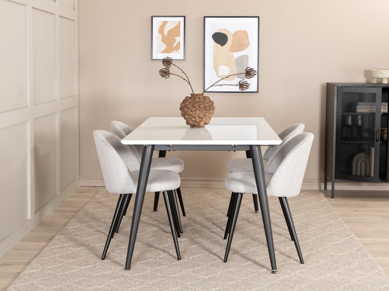 Étkezőgarnitúra Dallas 2731 (Világosszürke + Fekete)