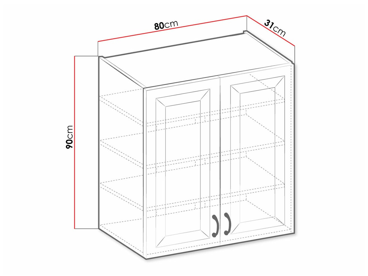 Moduláris fali szekrény Retro White 140