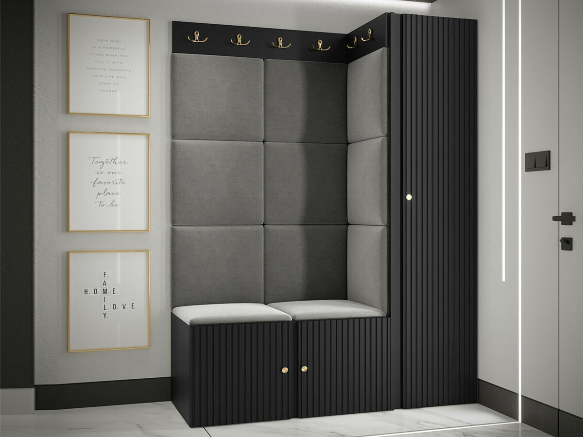 Gardróbszekrény Hartford 393 (Fekete)