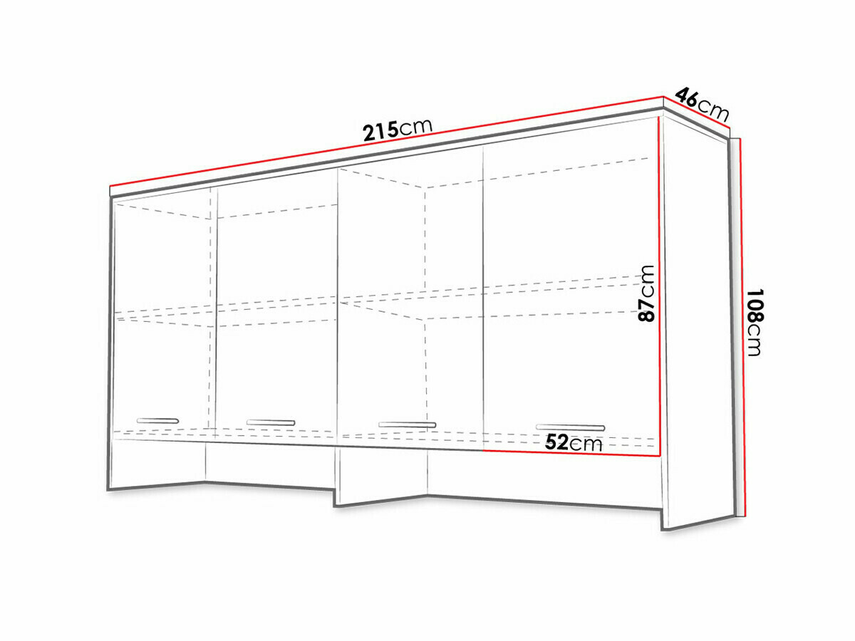 Szekrény Concept Pro Lenart II (Fehér + Fényes fehér)