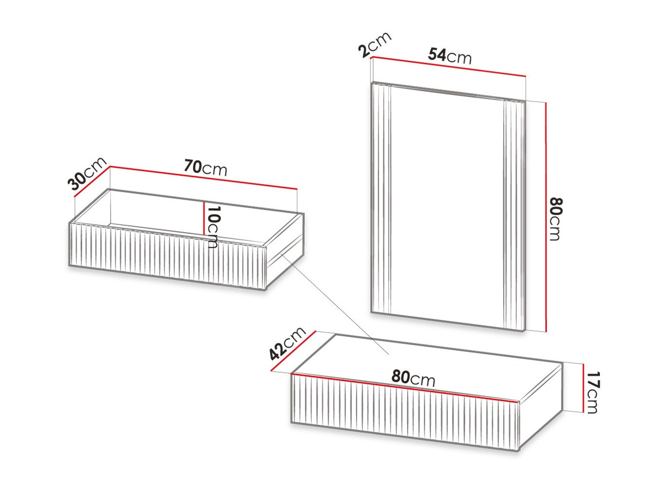 Fésülködő asztal Dicto (Fehér)