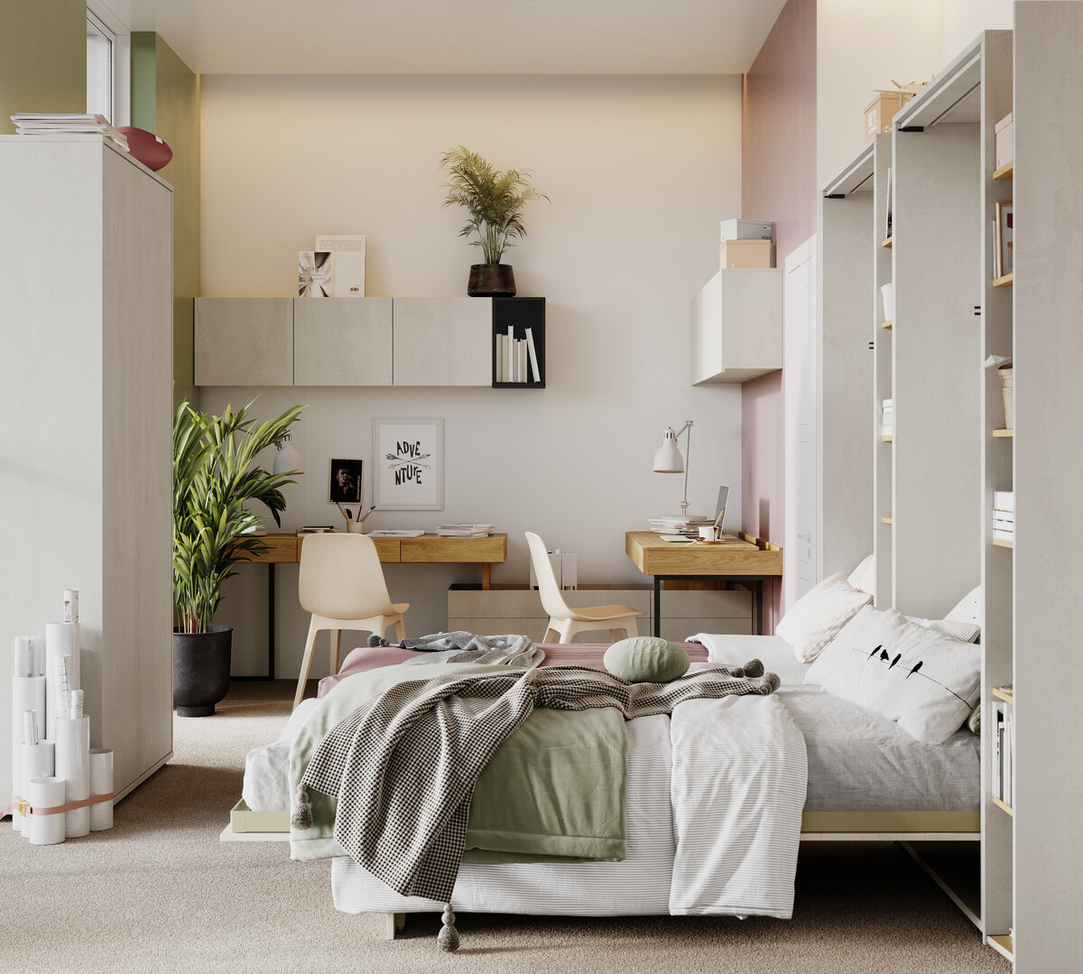 Szekrényágy Concept Pro Lenart Levfere 103 (90 x 200 cm)