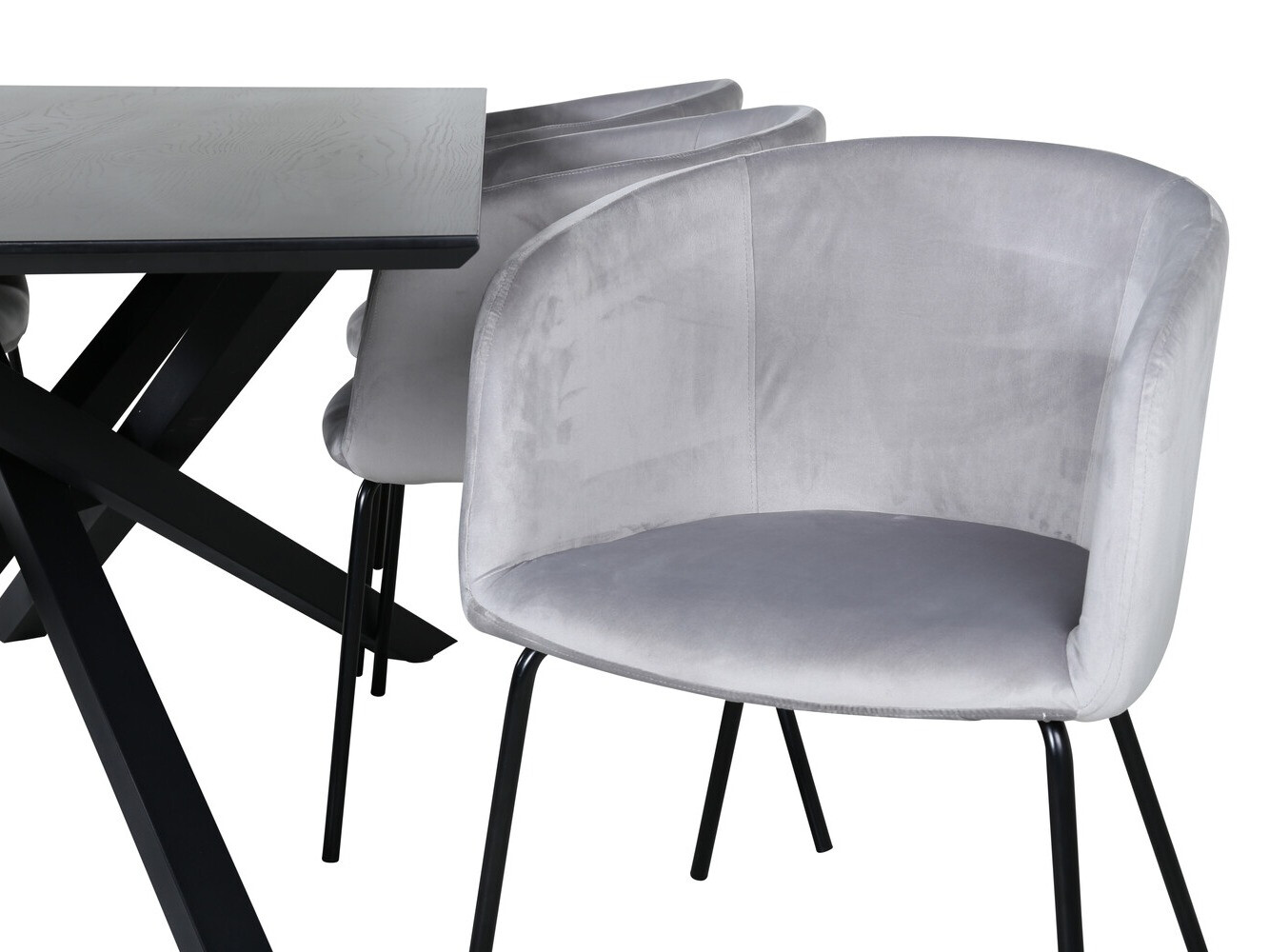 Étkezőgarnitúra Dallas 2691 (Világosszürke + Fekete)