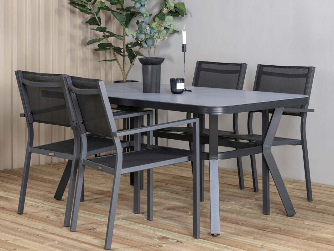 Asztal és szék garnitúra Dallas 3587 (Fekete)