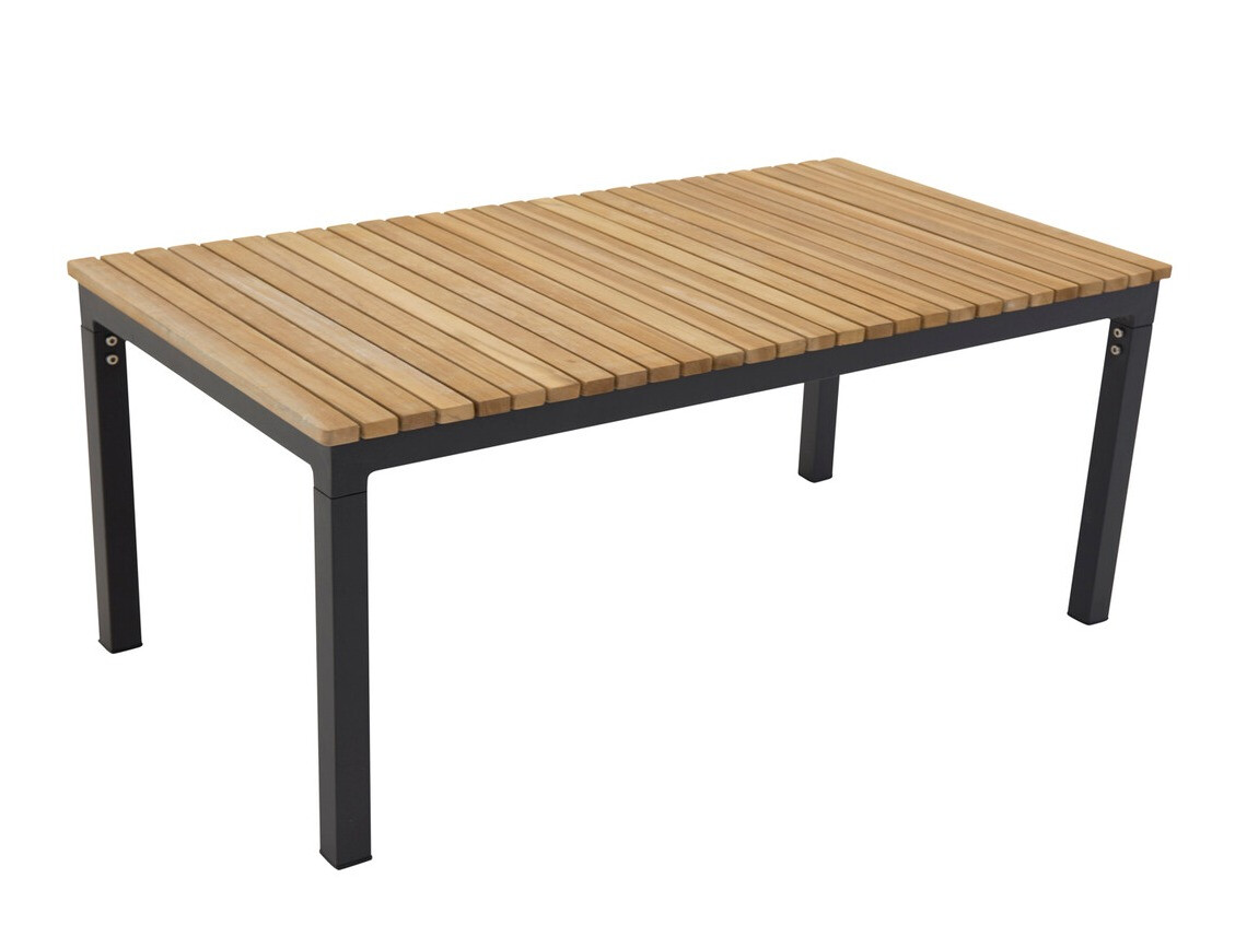 Kerti dohányzóasztal Dallas 775 (Fekete + Tikfa)