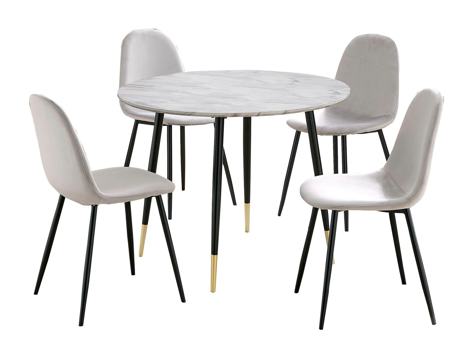 Étkezőgarnitúra Denton 1146 (Szürke + Fehér márvány)