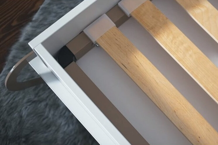 Szekrényágy Concept Pro Lenart Levfere 109 (Fehér + Fényes fehér)