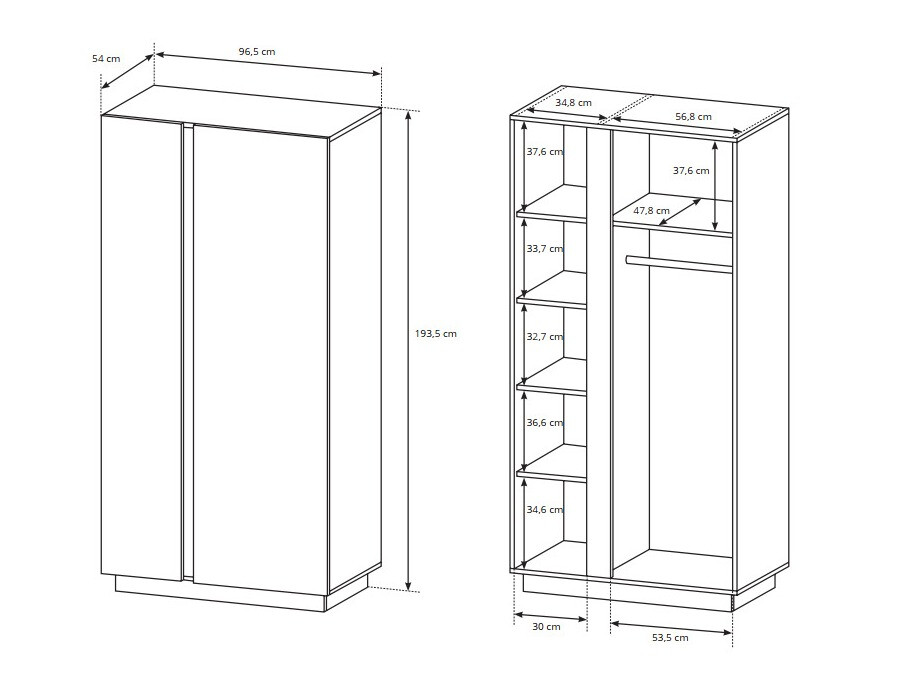 Gardróbszekrény Novbela 100 (Fehér + Fényes fehér + Grandson tölgy)