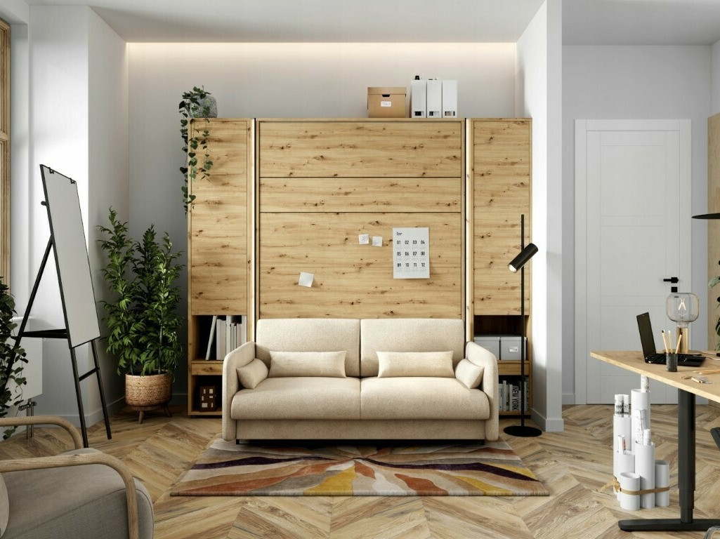 Szekrényágy Concept Pro Lenart VII (Artisan tölgy + Bézs)